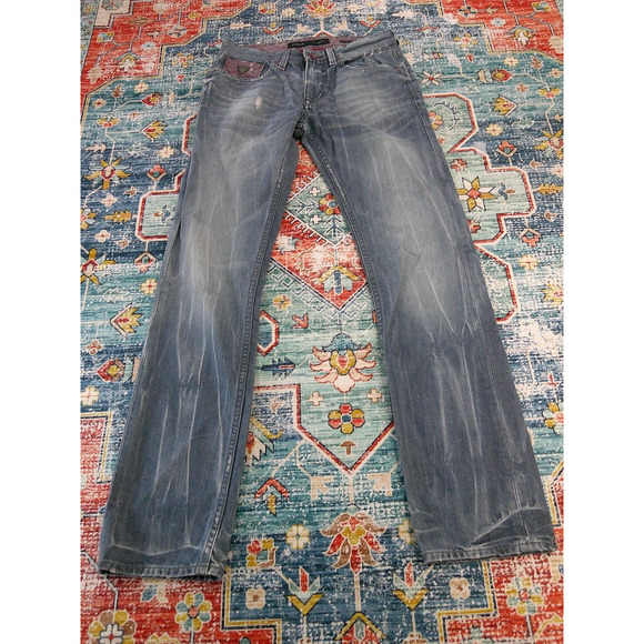 VTG Y2k Guess Jeans Robertson Slim 1981 Distressed/Purple Pocket Men's 30 X 33 - Picture 3 of 13